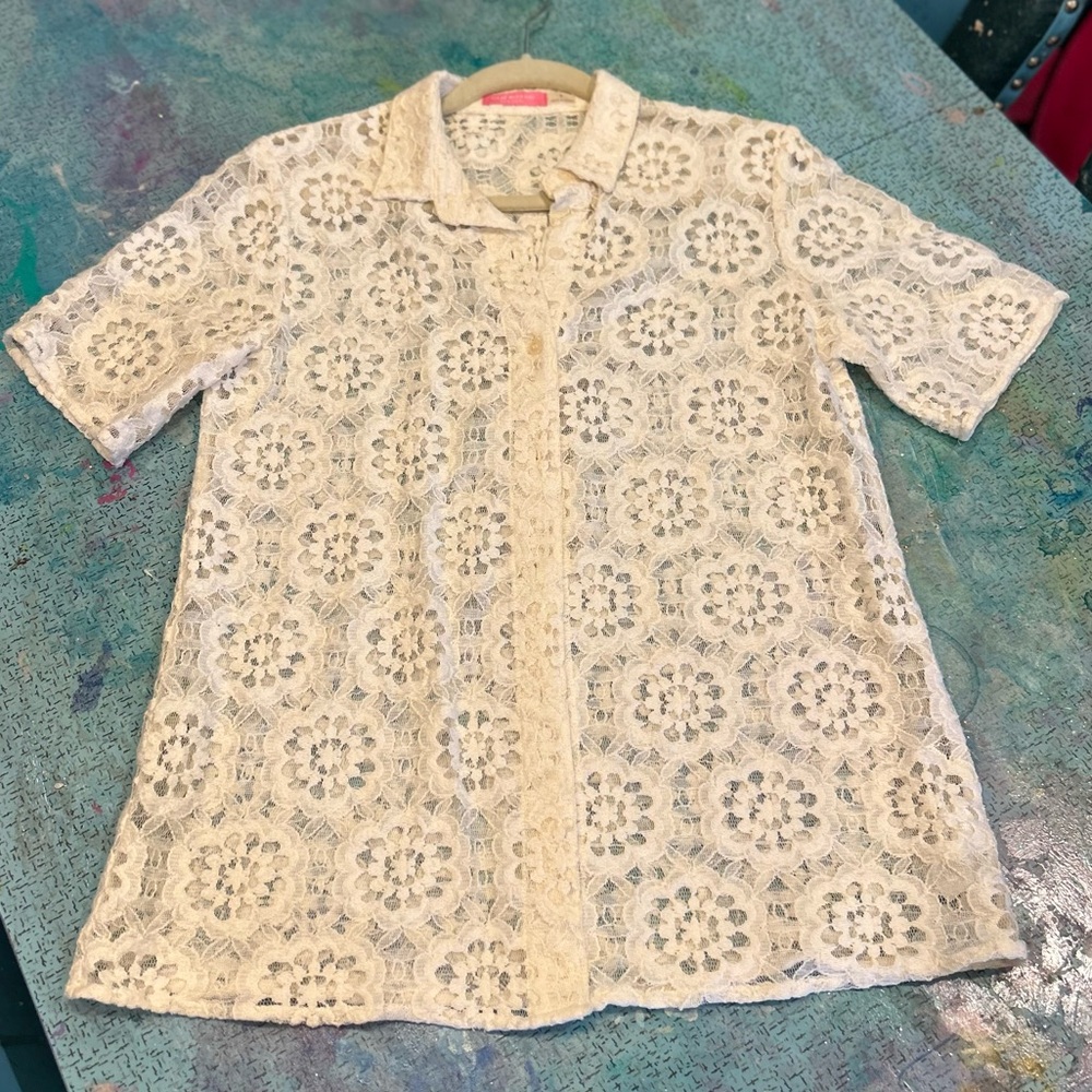 Lace Button Down - image 1